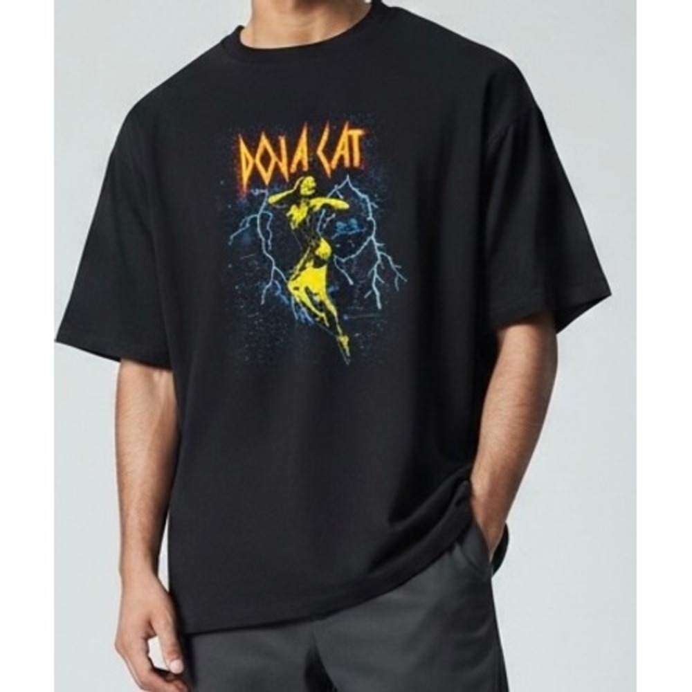 Doja Cat Official Graphic T-Shirt Black XXL Lightning Bolt Tour Merch Tee Cotton